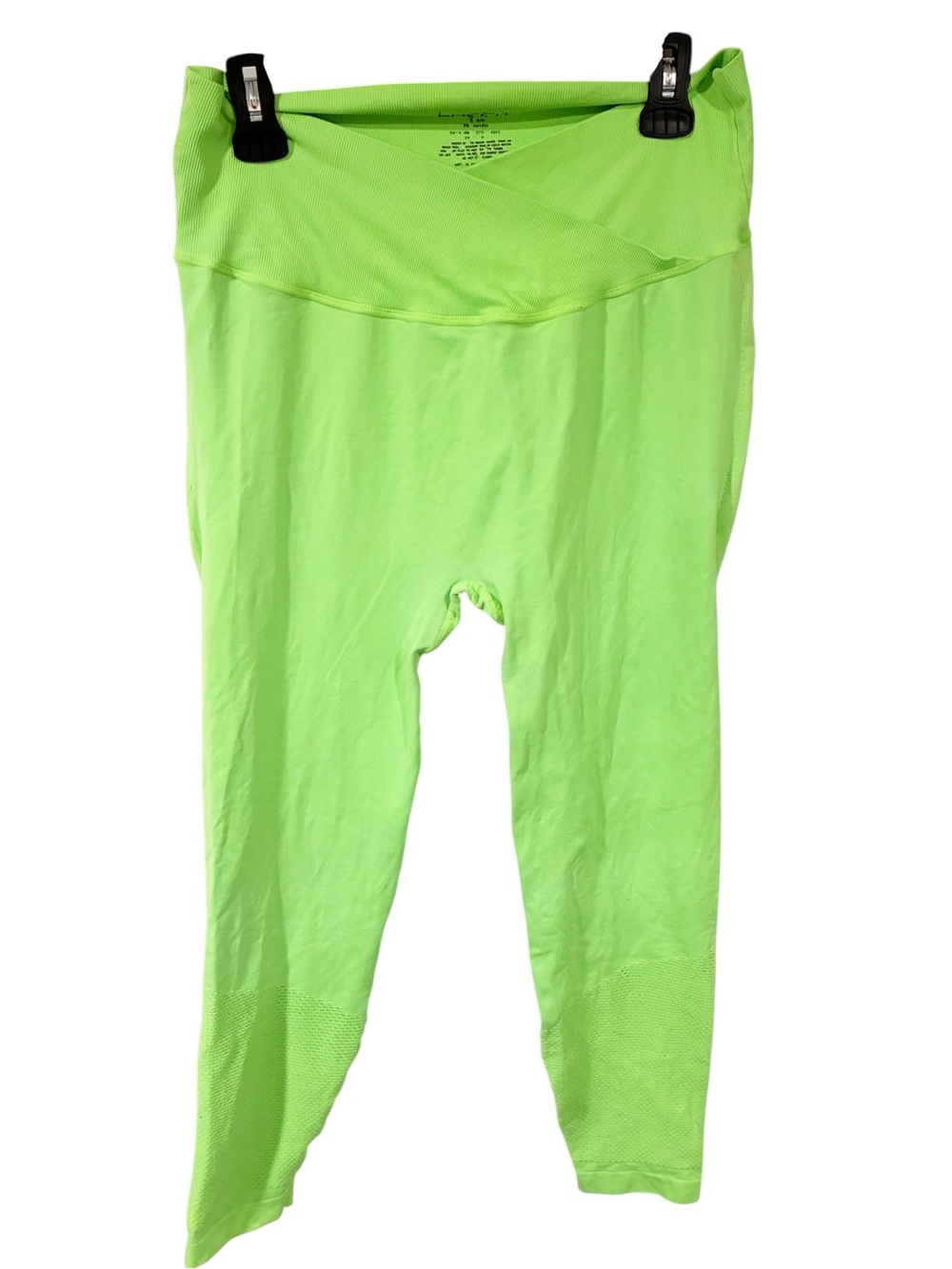 Shefit Women's Seamless Leggings Neon Green Pull On Crossover Waist